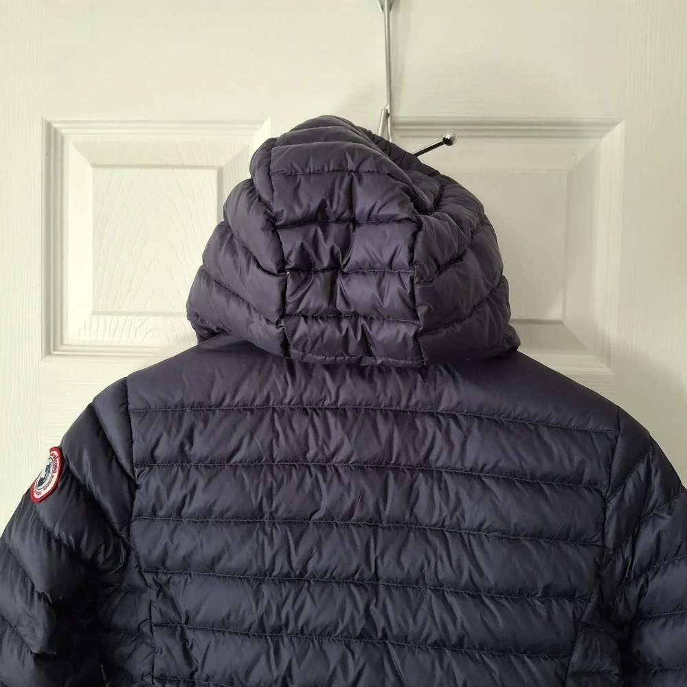 Rokka & Rolla 90% Down Puffer Jacket Kids Childs L 10-12  Lightweight Hood Navy